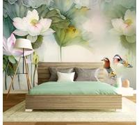 XLMING Three Dimensional Fresh Lotus Duck Little Fish 3D Wallpaper Luxury Home Dining Decor Paste Sofa Living Room The Wall for Bedroom Mural-200cm×140cm