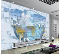XLMING Three Dimensional Geometric Letters Futuristic Earth 3D Wallpaper Luxury Home Dining Decor Paste Sofa Living Room The Wall for Bedroom Mural-150cm×105cm