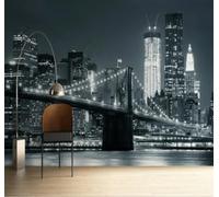 XLMING Three Dimensional Large Scale Black and White City Architecture Bridge 3D Wallpaper Luxury Home Dining Decor Paste Sofa Living Room The Wall for Bedroom Mural-350cm×256cm