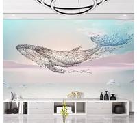 XLMING Three Dimensional Lines Whale Aesthetic Sky 3D Wallpaper Luxury Home Dining Decor Paste Sofa Living Room The Wall for Bedroom Mural-430cm×300cm