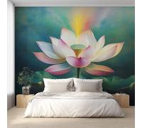 XLMING Three Dimensional Lotus Leaves Pink Lotus Flowers Art 3D Wallpaper Luxury Home Dining Decor Paste Sofa Living Room The Wall for Bedroom Mural-400cm×280cm