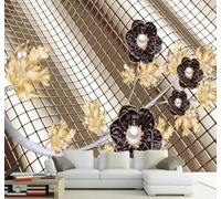 XLMING Three Dimensional Luxury Diamond Flower Geometric 3D Wallpaper Luxury Home Dining Decor Paste Sofa Living Room The Wall for Bedroom Mural-200cm×140cm