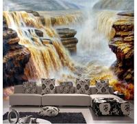 XLMING Three Dimensional Magnificent Mountain Peaks Waterfalls Scenery 3D Wallpaper Luxury Home Dining Decor Paste Sofa Living Room The Wall for Bedroom Mural-300cm×210cm