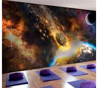 XLMING Three Dimensional Meteorite Universe Starry Sky Planet 3D Wallpaper Luxury Home Dining Decor Paste Sofa Living Room The Wall for Bedroom Mural-430cm×300cm