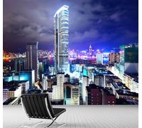 XLMING Three Dimensional Minimalist Beautiful City Architecture Night View 3D Wallpaper Luxury Home Dining Decor Paste Sofa Living Room The Wall for Bedroom Mural-430cm×300cm