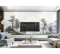 XLMING Three Dimensional Mountain Peaks Rivers Forests Birds in Flight 3D Wallpaper Luxury Silk Study Dining Feature Sofa Grey Bedroom Living Room Tv Decorative Wall-200cm×140cm