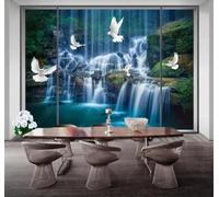 XLMING Three Dimensional Mountain Peaks Waterfall Birds in Flight Landscape 3D Wallpaper Luxury Home Dining Decor Paste Sofa Living Room The Wall for Bedroom Mural-250cm×170cm
