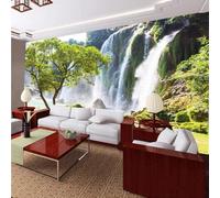 XLMING Three Dimensional Mountain Peaks Waterfalls Trees Rivers 3D Wallpaper Luxury Silk Study Dining Feature Sofa Grey Bedroom Living Room Tv Decorative Wall-150cm×105cm