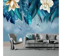 XLMING Three Dimensional Plants Green Leaves Flowers Birds 3D Wallpaper Luxury Home Dining Decor Paste Sofa Living Room The Wall for Bedroom Mural-400cm×280cm