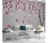 XLMING Three Dimensional Purple Floral Birds Art 3D Wallpaper Luxury Home Dining Decor Paste Sofa Living Room The Wall for Bedroom Mural-300cm×210cm