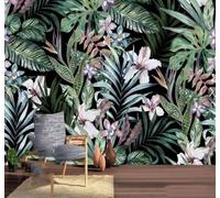 XLMING Three Dimensional Rainforest Flowers and Birds Plants Forest 3D Wallpaper Silky Texture Home Study Office Grey Dining Room Sofa Bedroom Living Room TV Backdrop-430cm×300cm