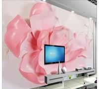 XLMING Three Dimensional Relief Beautiful Pink Flowers 3D Wallpaper Luxury Home Dining Decor Paste Sofa Living Room The Wall for Bedroom Mural-200cm×140cm