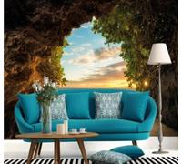 XLMING Three Dimensional Sea Sky Cave Natural Landscape 3D Wallpaper Luxury Home Dining Decor Paste Sofa Living Room The Wall for Bedroom Mural-150cm×105cm