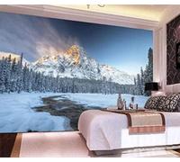 XLMING Three Dimensional Sky Mountain Peaks Jungle Snowy Landscape 3D Wallpaper Luxury Home Dining Decor Paste Sofa Living Room The Wall for Bedroom Mural-300cm×210cm