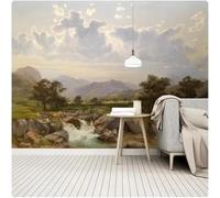 XLMING Three Dimensional Sky Mountain Peaks Rivers Trees 3D Wallpaper Luxury Home Dining Decor Paste Sofa Living Room The Wall for Bedroom Mural-150cm×105cm
