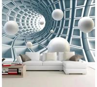 XLMING Three Dimensional Sphere Abstract Tunnel Spatial Extension 3D Wallpaper Luxury Home Dining Decor Paste Sofa Living Room The Wall for Bedroom Mural-350cm×256cm