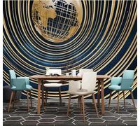 XLMING Three Dimensional Starry Sky Earth Gold Lines 3D Wallpaper Luxury Silk Study Dining Feature Sofa Grey Bedroom Living Room Tv Decorative Wall-200cm×140cm