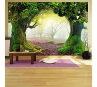 XLMING Three Dimensional Sunshine Green Forest Elk 3D Wallpaper Luxury Home Dining Decor Paste Sofa Living Room The Wall For Bedroom Mural-200cm×140cm