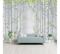 XLMING Three Dimensional White Forest Green Leaves Fawn 3D Wallpaper Luxury Home Dining Decor Paste Sofa Living Room The Wall for Bedroom Mural-350cm×256cm