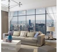 XLMING Three Dimensional Window City Architecture Sky Spatial Extension 3D Wallpaper Luxury Home Dining Decor Paste Sofa Living Room The Wall for Bedroom Mural-400cm×280cm