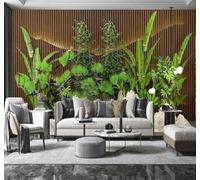 XLMING Three Dimensional Wood Stripes Fresh Plants 3D Wallpaper Luxury Home Dining Decor Paste Sofa Living Room The Wall for Bedroom Mural-150cm×105cm