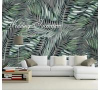XLMING Tropical Creative Fresh Plants Banana Leaves 3D Wallpaper Silky Texture Home Study Office Grey Dining Room Sofa Bedroom Living Room TV Backdrop-430cm×300cm