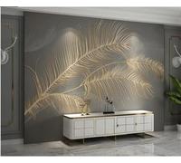 XLMING Vintage Art Simple Luxury Feathered Accent Gold Thread 3D Wallpaper Textured Silk Easy Install Living Room Sofa Bedroom Dining Room Home Decoration Wall-430cm×300cm