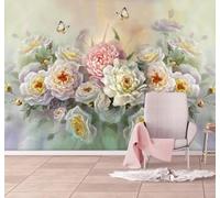XLMING Vintage Beautiful Rustic Floral Butterflies 3D Wallpaper Luxury Home Dining Decor Paste Sofa Living Room The Wall for Bedroom Mural-200cm×140cm