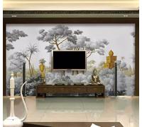 XLMING Vintage Black and White Jungle Castle Pub Café 3D Wallpaper Luxury Home Dining Decor Paste Sofa Living Room The Wall for Bedroom Mural-430cm×300cm