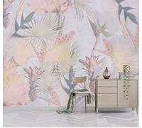 XLMING Vintage Elegant Hand Drawn Tropical Plants 3D Wallpaper Luxury Silk Study Dining Feature Sofa Grey Bedroom Living Room Tv Decorative Wall-300cm×210cm