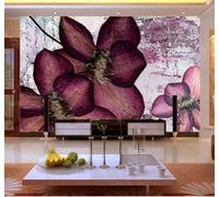 XLMING Vintage Hand Drawn Beautiful Purple Flowers 3D Wallpaper Luxury Home Dining Decor Paste Sofa Living Room The Wall for Bedroom Mural-430cm×300cm