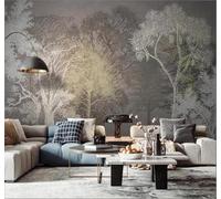 XLMING Vintage Hand Drawn Forest Trees Pattern 3D Wallpaper Luxury Home Dining Decor Paste Sofa Living Room The Wall for Bedroom Mural-200cm×140cm