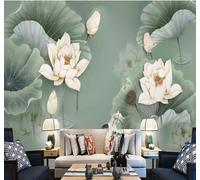 XLMING Vintage Hand Drawn Fresh Lotus Lotus Leaves 3D Wallpaper Luxury Home Dining Decor Paste Sofa Living Room The Wall for Bedroom Mural-350cm×256cm