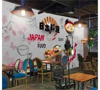 XLMING Vintage Hand Drawn Gourmet Sushi Restaurant 3D Wallpaper Silky Texture Home Study Office Grey Dining Room Sofa Bedroom Living Room TV Backdrop-430cm×300cm