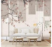 XLMING Vintage Hand Drawn Ink Wash Plum Blossoms Art 3D Wallpaper Luxury Home Dining Decor Paste Sofa Living Room The Wall for Bedroom Mural-430cm×300cm