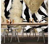 XLMING Vintage Hand Painted Black and White Butterfly Art 3D Wallpaper Luxury Silk Study Dining Feature Sofa Grey Bedroom Living Room Tv Decorative Wall-250cm×170cm