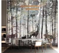 XLMING Vintage Hand Painted Forest Reindeer Landscape 3D Wallpaper Luxury Home Dining Decor Paste Sofa Living Room The Wall for Bedroom Mural-300cm×210cm