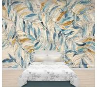 XLMING Vintage Hand Painted Watercolour Leaves Art 3D Wallpaper Luxury Home Dining Decor Paste Sofa Living Room The Wall for Bedroom Mural-350cm×256cm