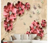 XLMING Vintage Jewellery Beautiful Flowers Butterflies 3D Wallpaper Luxury Home Dining Decor Paste Sofa Living Room The Wall for Bedroom Mural-150cm×105cm