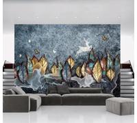 XLMING Vintage Leaves Mist Reindeer Landscape 3D Wallpaper Luxury Home Dining Decor Paste Sofa Living Room The Wall for Bedroom Mural-150cm×105cm