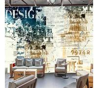 XLMING Vintage Nostalgia English Letters Graffiti 3D Wallpaper Luxury Home Dining Decor Paste Sofa Living Room The Wall for Bedroom Mural-400cm×280cm