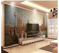 XLMING Vintage Relief Architecture Bridges Rivers 3D Wallpaper Luxury Silk Study Dining Feature Sofa Grey Bedroom Living Room Tv Decorative Wall-430cm×300cm
