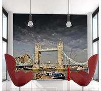 XLMING Vintage Three Dimensional City Bridges Rivers 3D Wallpaper Luxury Silk Study Dining Feature Sofa Grey Bedroom Living Room Tv Decorative Wall-350cm×256cm