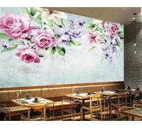 XLMING Warm Beautiful Roses Purple Flowers Green Leaves 3D Wallpaper Silky Texture Home Study Office Grey Dining Room Sofa Bedroom Living Room TV Backdrop-250cm×170cm