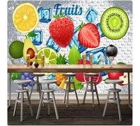 XLMING White Brick Wall Fruit Creative Art 3D Wallpaper Luxury Home Dining Decor Paste Sofa Living Room The Wall for Bedroom Mural-250cm×170cm