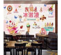 XLMING White Brick Wall Ice Cream Dessert Butterfly 3D Wallpaper Luxury Home Dining Decor Paste Sofa Living Room The Wall for Bedroom Mural-150cm×105cm