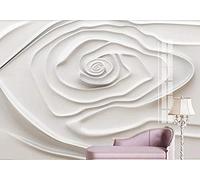 XLMING White Rose Flower Embossed Simple Lines Bathroom Wallpaper Bedroom Wallpaper Living Room Kitchen Wallpaper 3D Wallpaper Paste Living Room The Wall for Bedroom Mural border-430cm×300cm