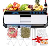XLMYS Food Vacuum Sealer Machine (95KPA), Compact Automatic Food Vacuum Sealer with Vacuum Bags, LED Indicator Light, Dry & Moist Food Modes for Food Wine Preservation Storage
