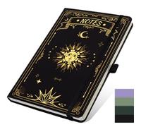 XLOXFU Dotted Notebook A5 Journal for Women & Men, 192 Pages, Bullet Dot Grid Leather Notebook for Work & Note Taking, Journals for Writing, The Sun