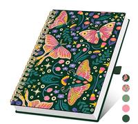 XLOXFU Lined Spiral Notebook A5 Journal for Women & Men, 140 Pages, College Ruled Hardcover Notebook for Work & Note Taking, Journals for Writing, Butterfly